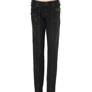 Vintage Coogi 9/10 black wash faux leather‎ zipper pockets mid rise skinny jeans